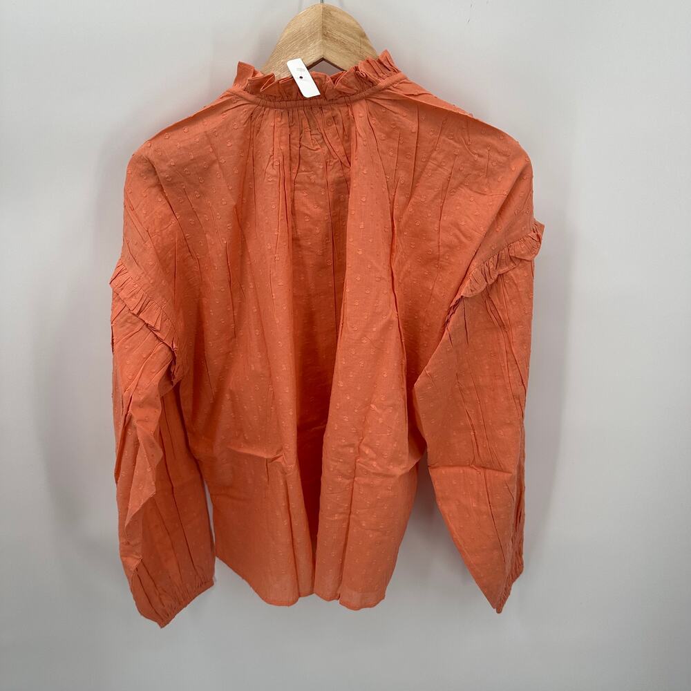 CLEOBELLA NWT Evereve Phoenix Puff Long Sleeve Organic Cotton Blouse Coral // M - Picture 14 of 16